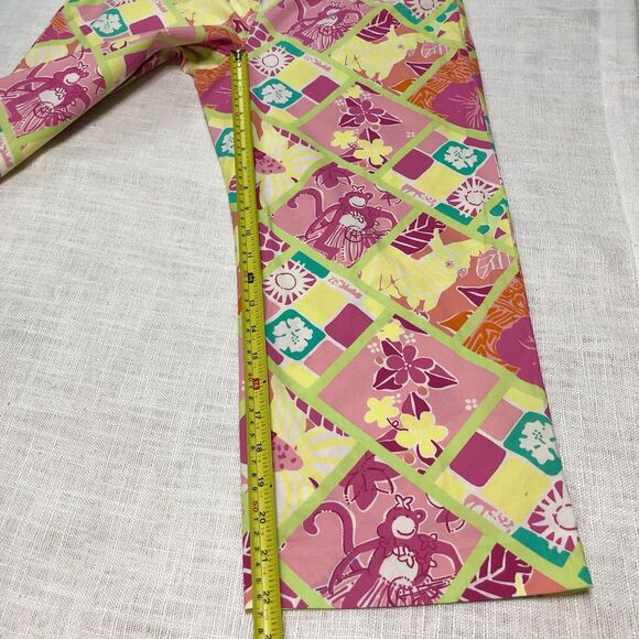 VTG LILLY PULITZER White Label Crop Capri Pants S/M Parrot Monkey Patchwork - Picture 14 of 15